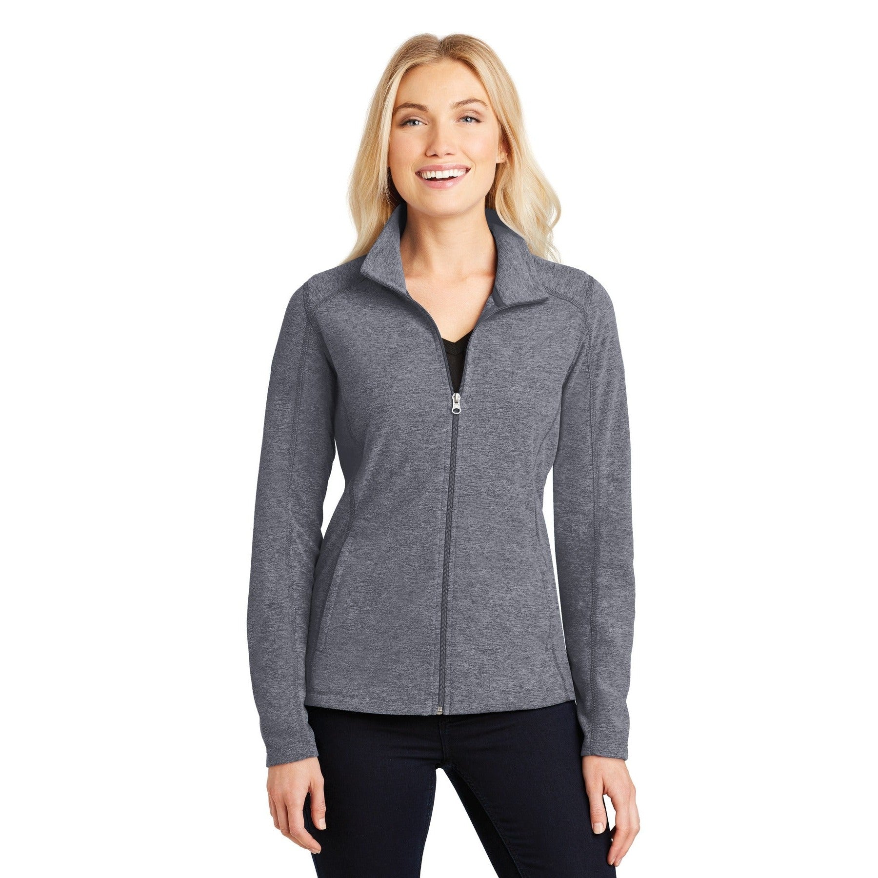 Port Authority-Port Authority® Women's Heather Microfleece Full-Zip Jacket. L235-MedTech-6